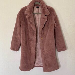 Women's Pink Faux Fur Coat